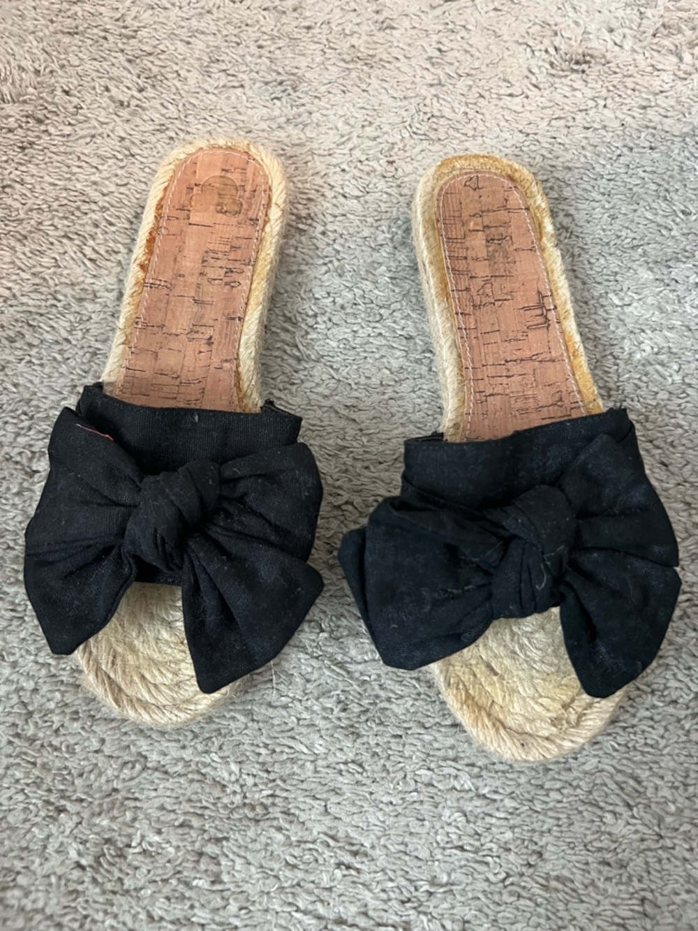 Disney Black Bow Espadrille Slide Sandals